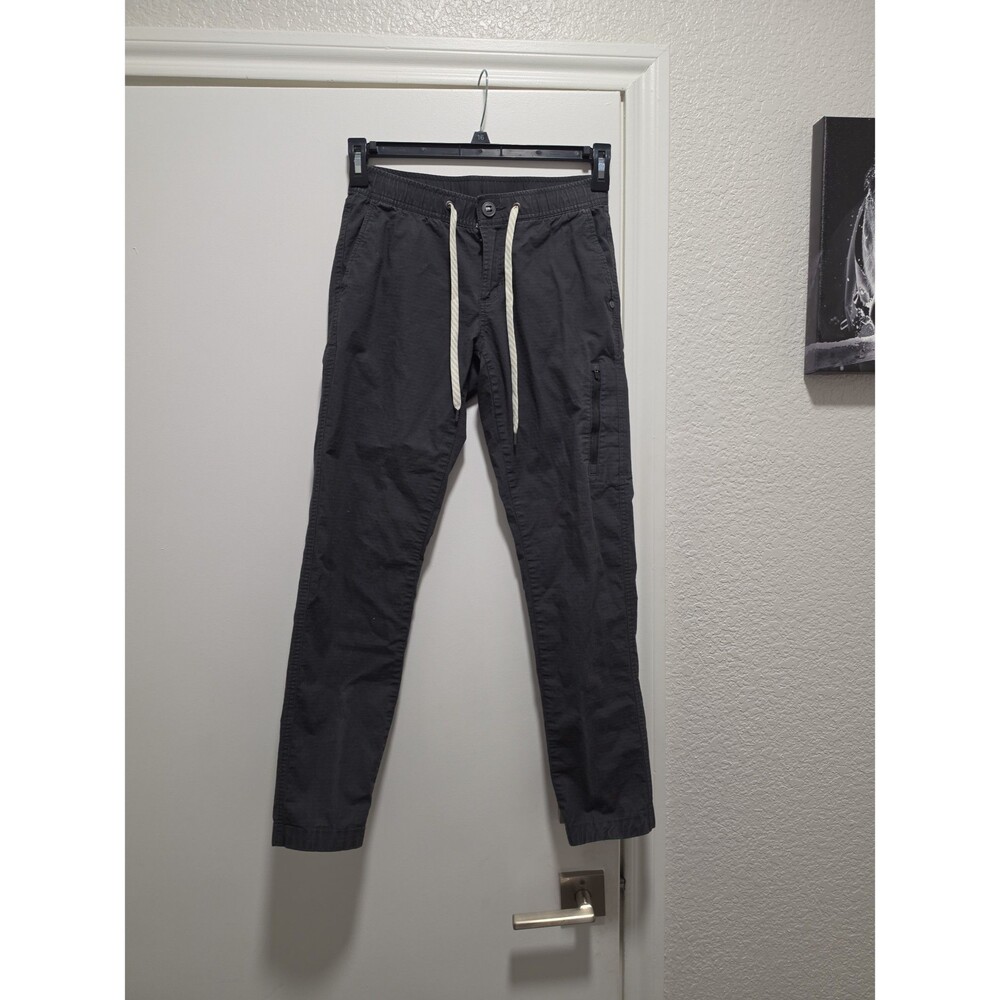 Vuori Charcoal Gray Track Joggers with White Drawstring